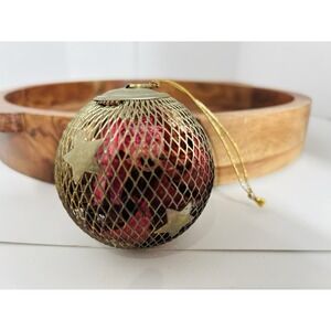 Vintage Old World‎ Brass Potpourri Christmas Ornament Star Opens Fillable Rustic
